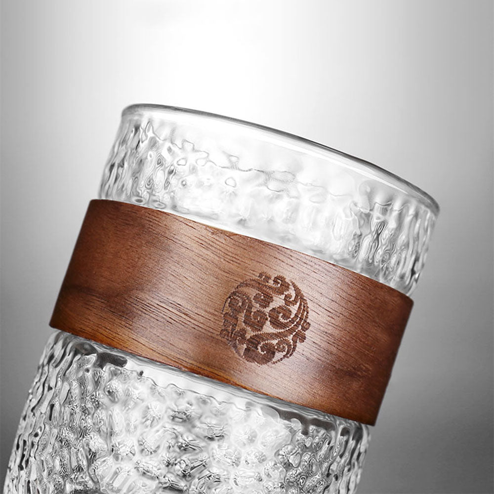 Japanese Glass Tea Cup With Wooden Lid