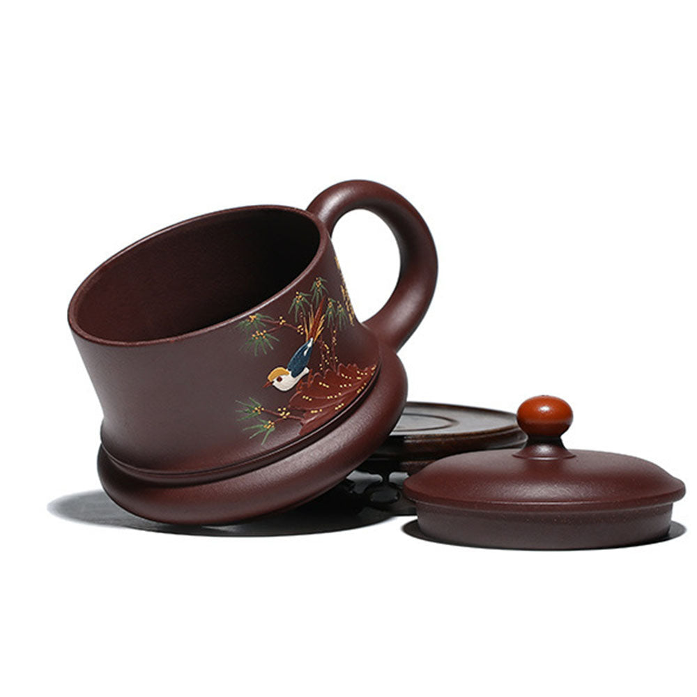 Yixing Purple Clay Bird Tea Cup