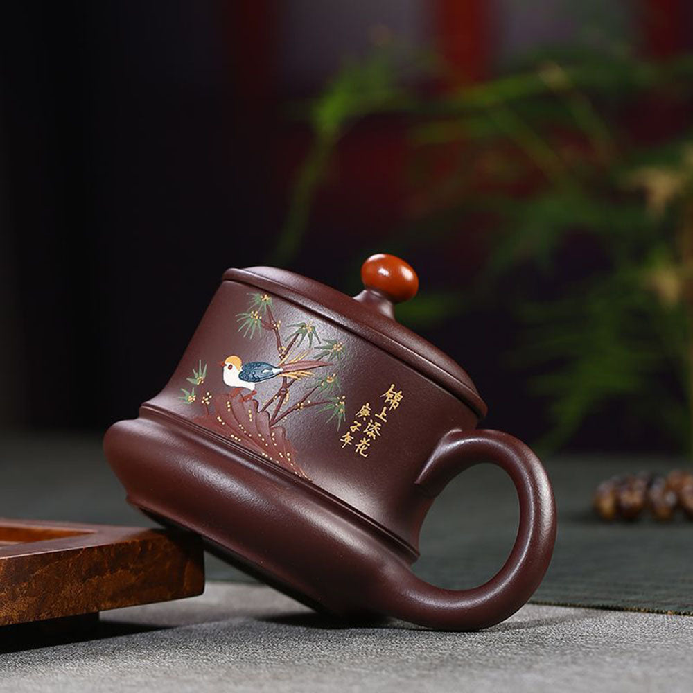 Yixing Purple Clay Bird Tea Cup