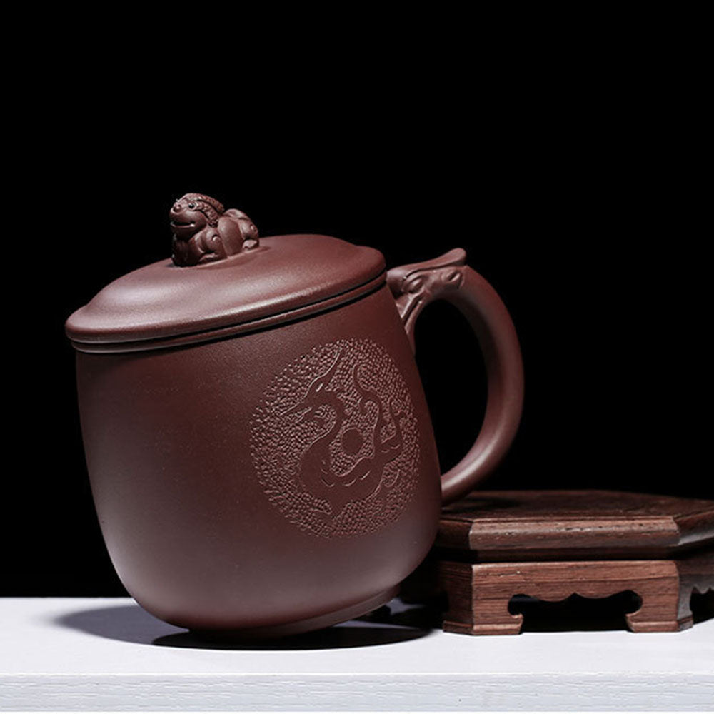Purple Clay Dragon Tea Cup With Infuser