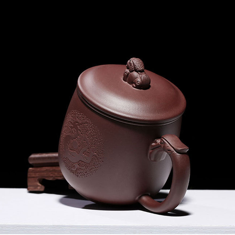 Purple Clay Dragon Tea Cup With Infuser