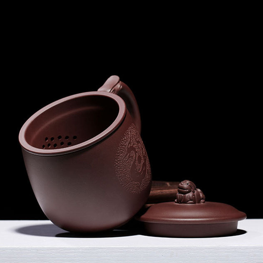 Purple Clay Dragon Tea Cup With Infuser