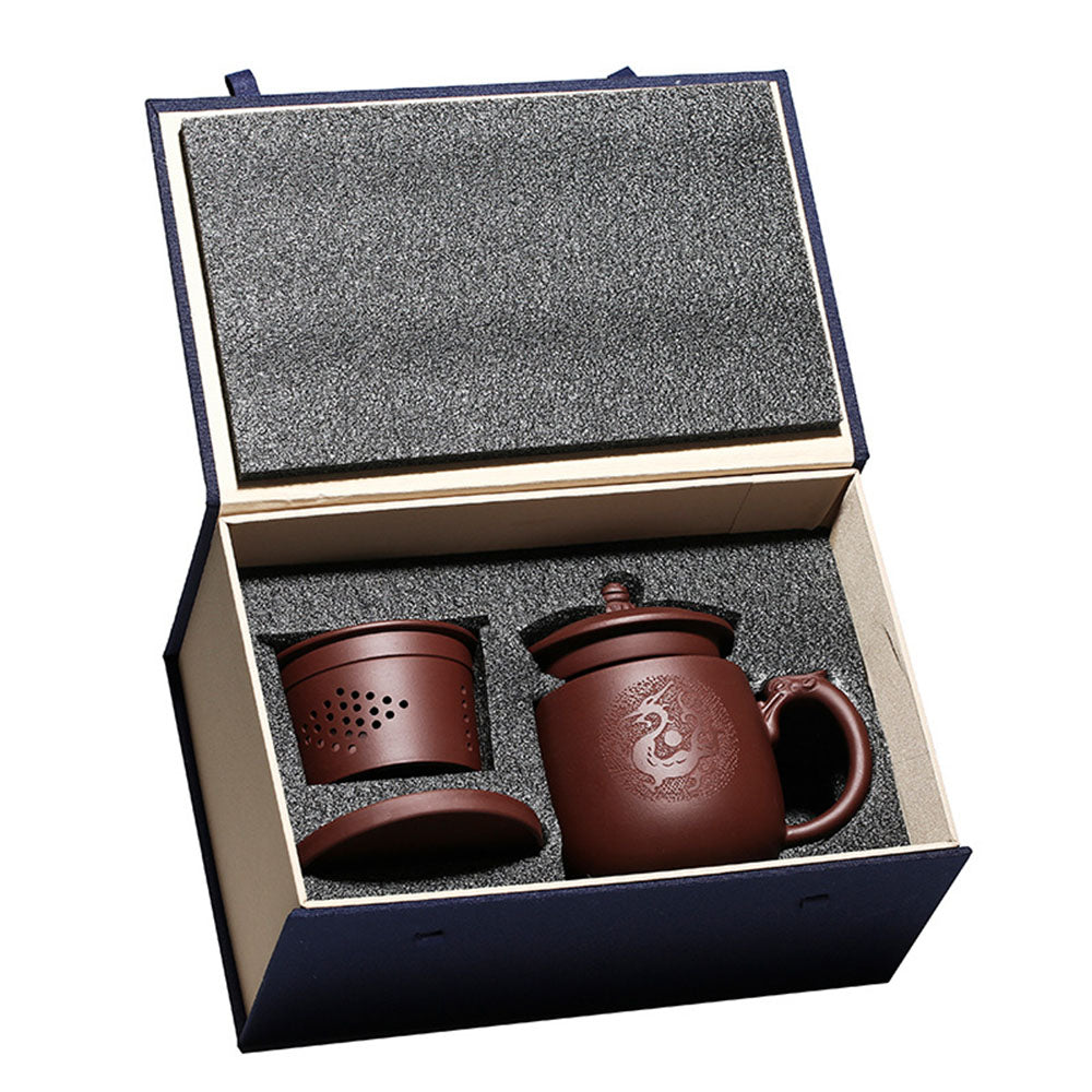 Purple Clay Dragon Tea Cup With Infuser