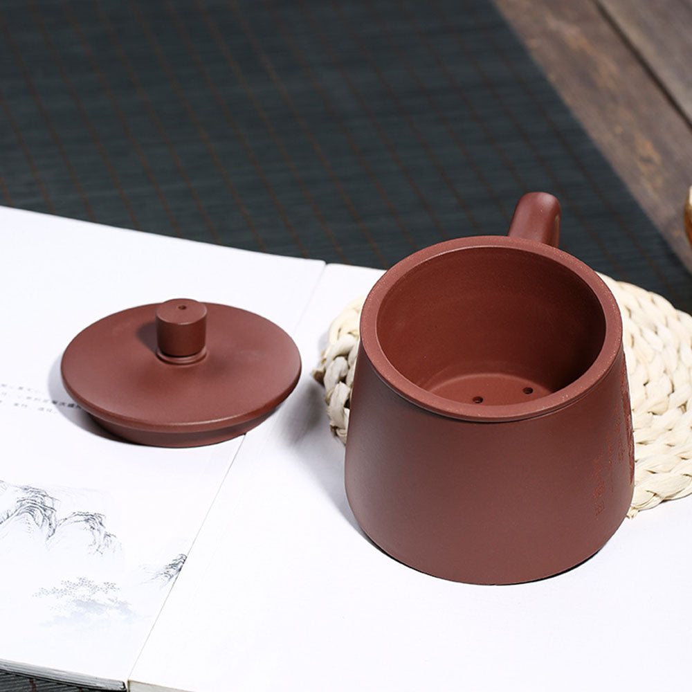 Purple Clay Willing Tea Cup With Infuser