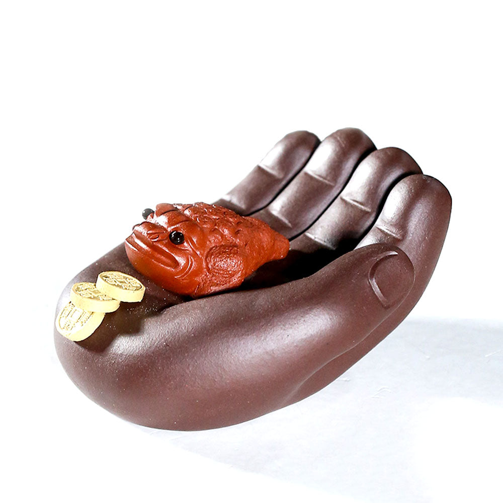 Yixing Clay Hand With Toad Tea Pet