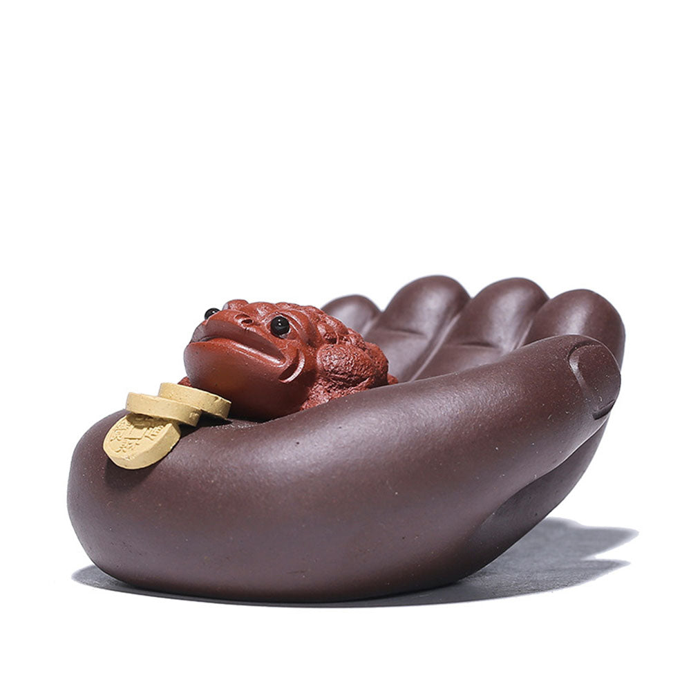 Yixing Clay Hand With Toad Tea Pet