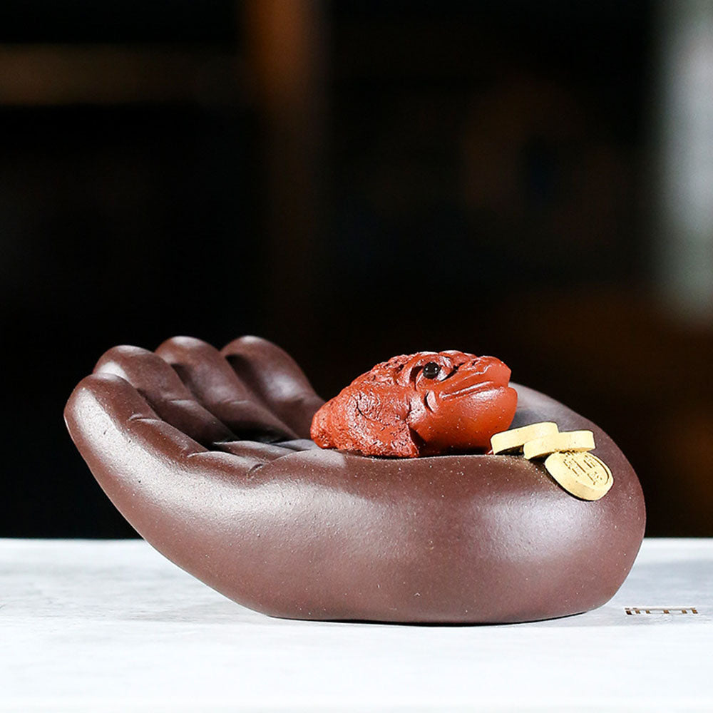 Yixing Clay Hand With Toad Tea Pet