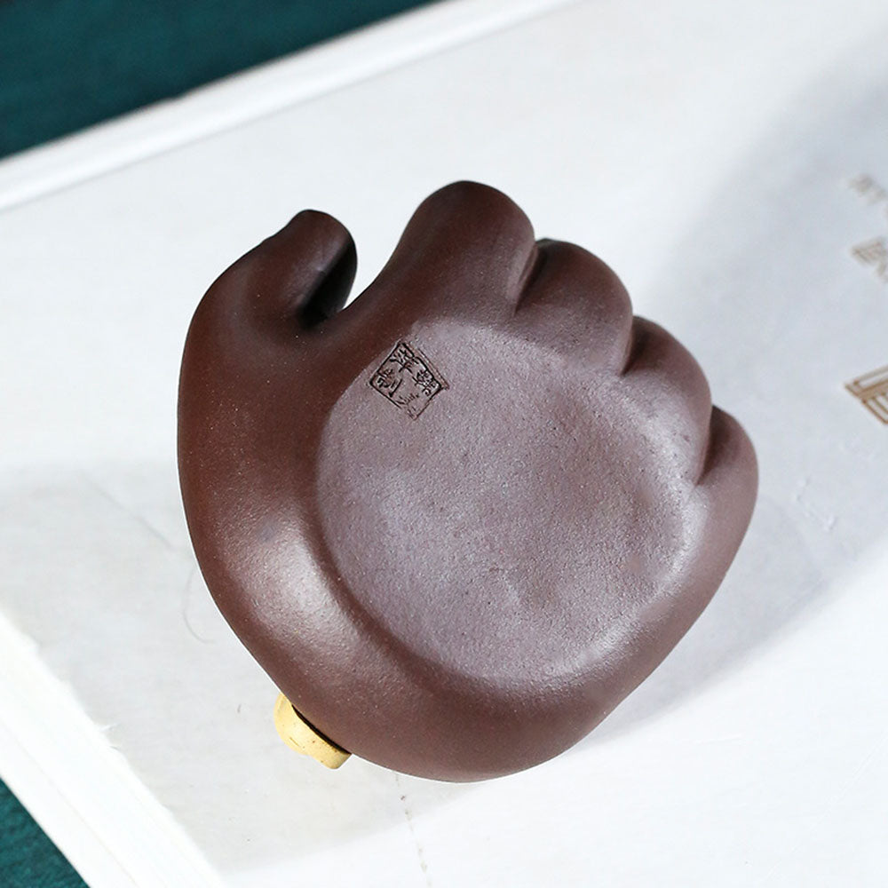 Yixing Clay Hand With Toad Tea Pet