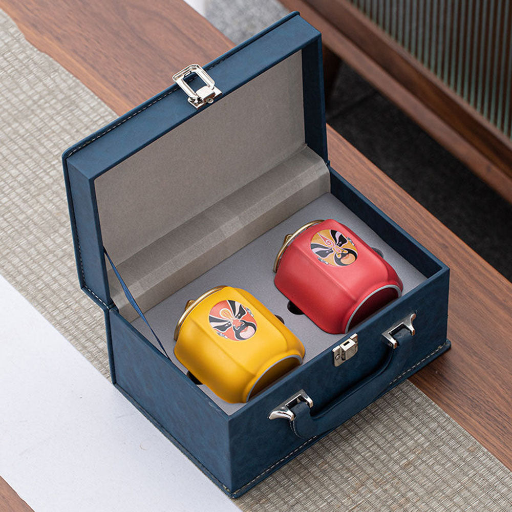 Beijing Opera Tea Caddies Set With Gift Box