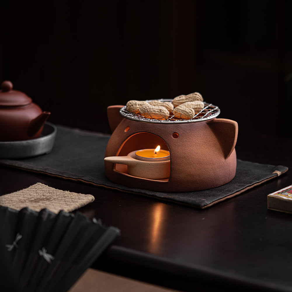 Cute Tiger Coarse Pottery Tea Leaves Stove
