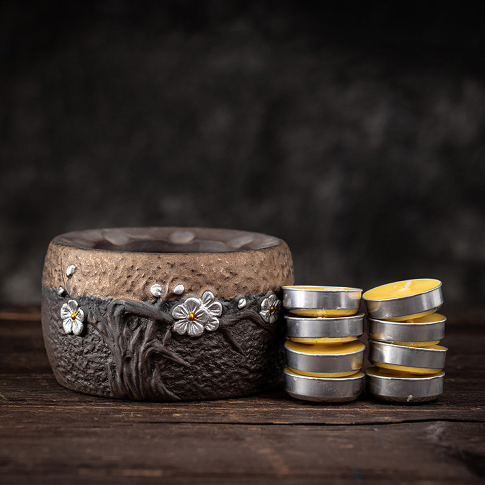 Plum Blossom Rock Clay Teapot Warmer