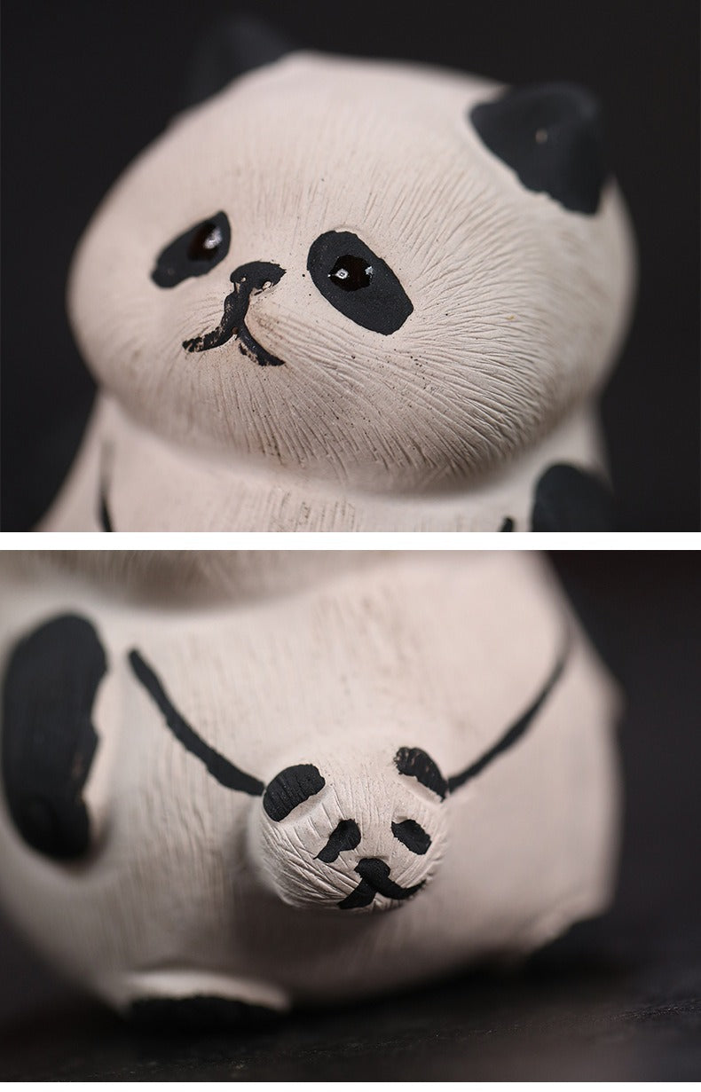 Handmade Clay Panda Tea Pet