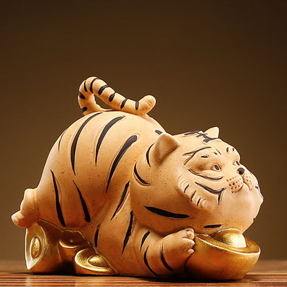 Auspicious Tiger Ceramic Tea Pet