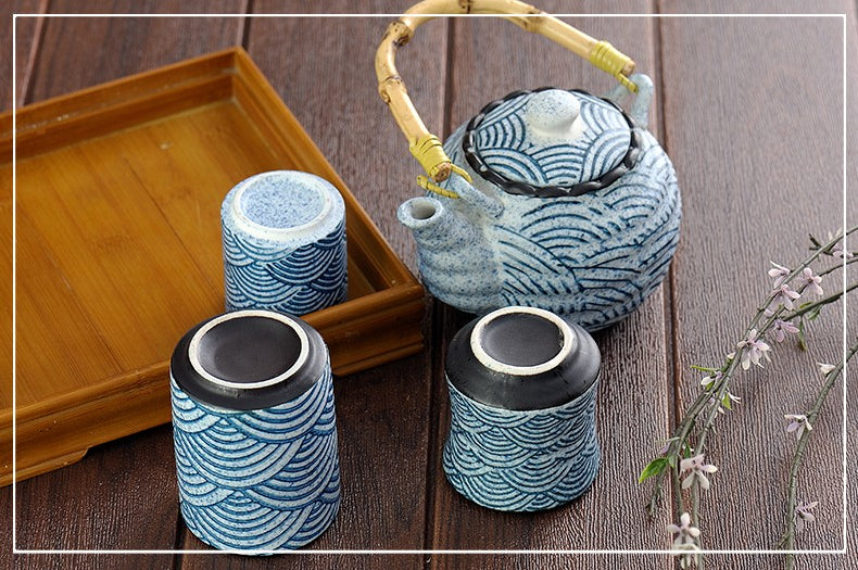 Japanese Sea Wave Wabi-sabi Tea Set