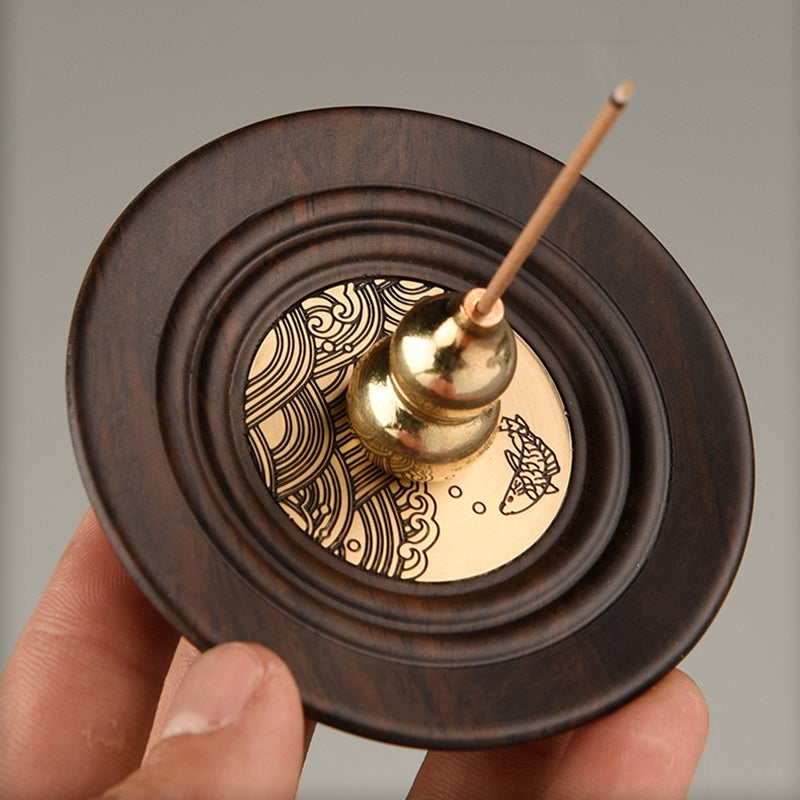 Ebony Tea Utensil Set With Cup And Incense Holder