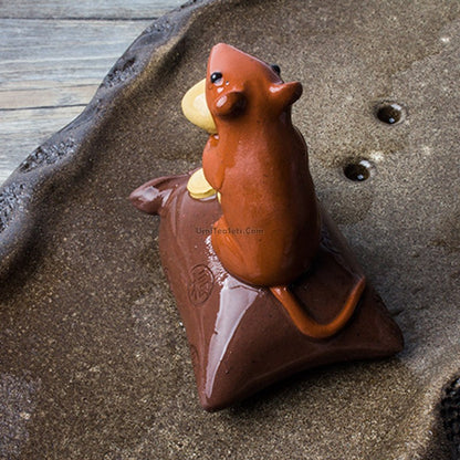 Purple Clay Mouse &amp; Treasure Tea Pet