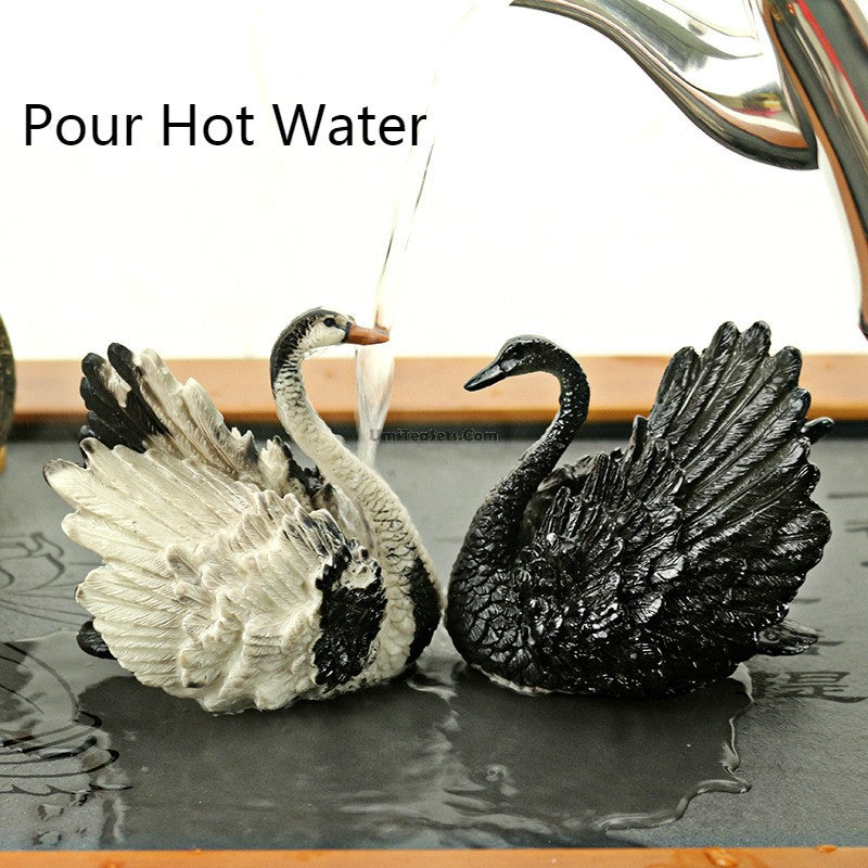 (Set Of Two) Color Changeable Swan Tea Pet