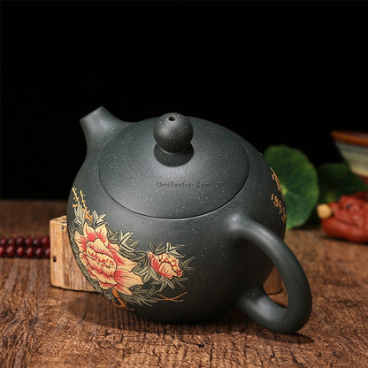 Yixing Clay Xi Shi Peony Teapot
