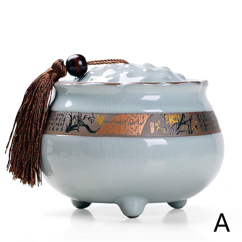 Lotus Shaped Ge Kiln Tea Caddy