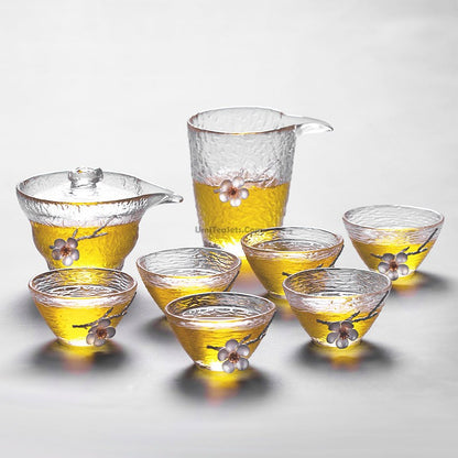 Japanese Style Plum Glass Tea Set