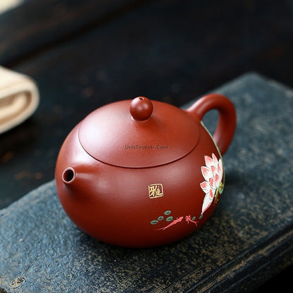 Yixing Red Clay Lotus Xi Shi Tea Set