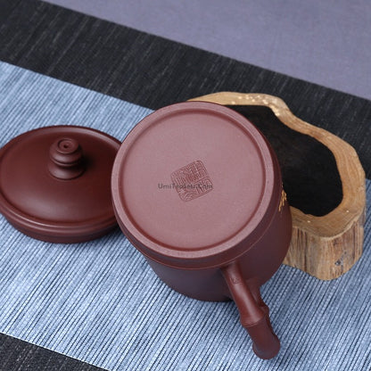 Yixing Purple Clay Plum Bamboo Tea Cup