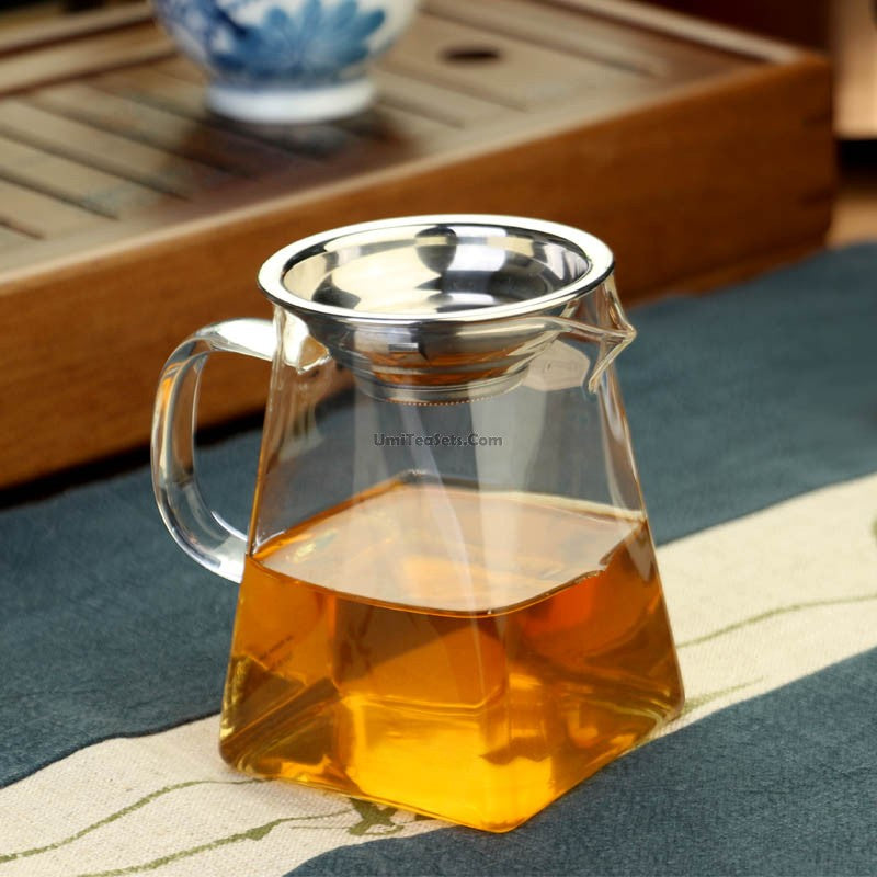Thickened Glass Fair Cup With Strainer