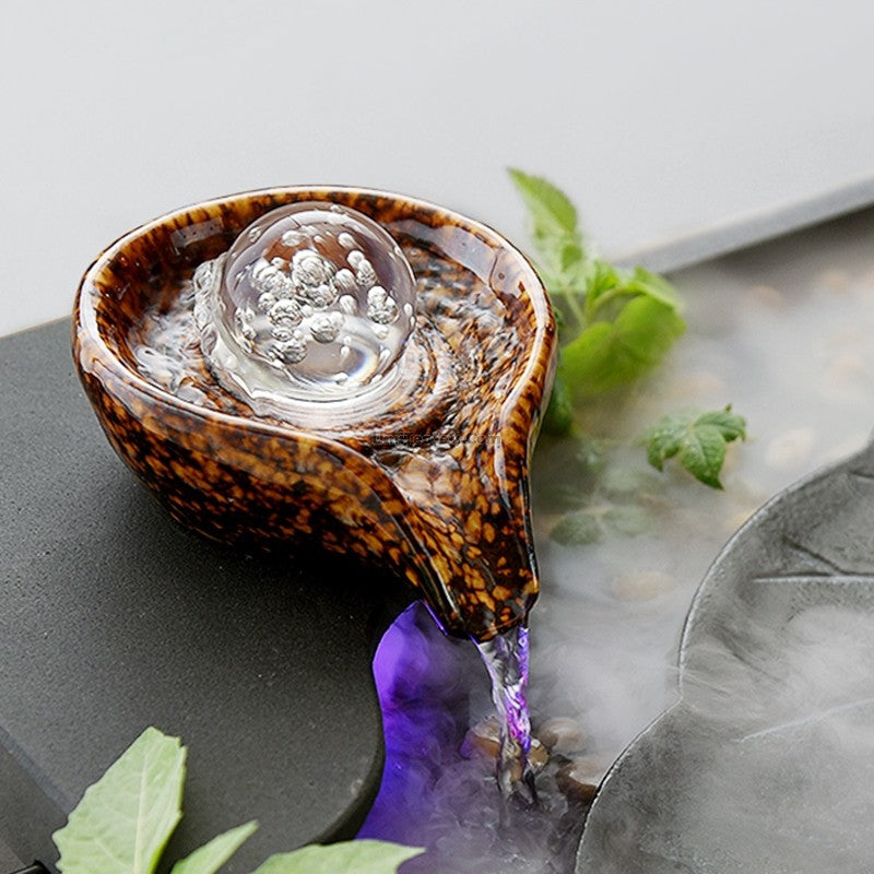 Black Stone Lotus Pond Tea Tray With Induction Cooker