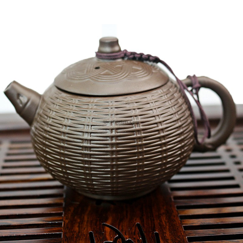 Bamboo Weaving Yixing Purple Clay Gongfu Tea Set