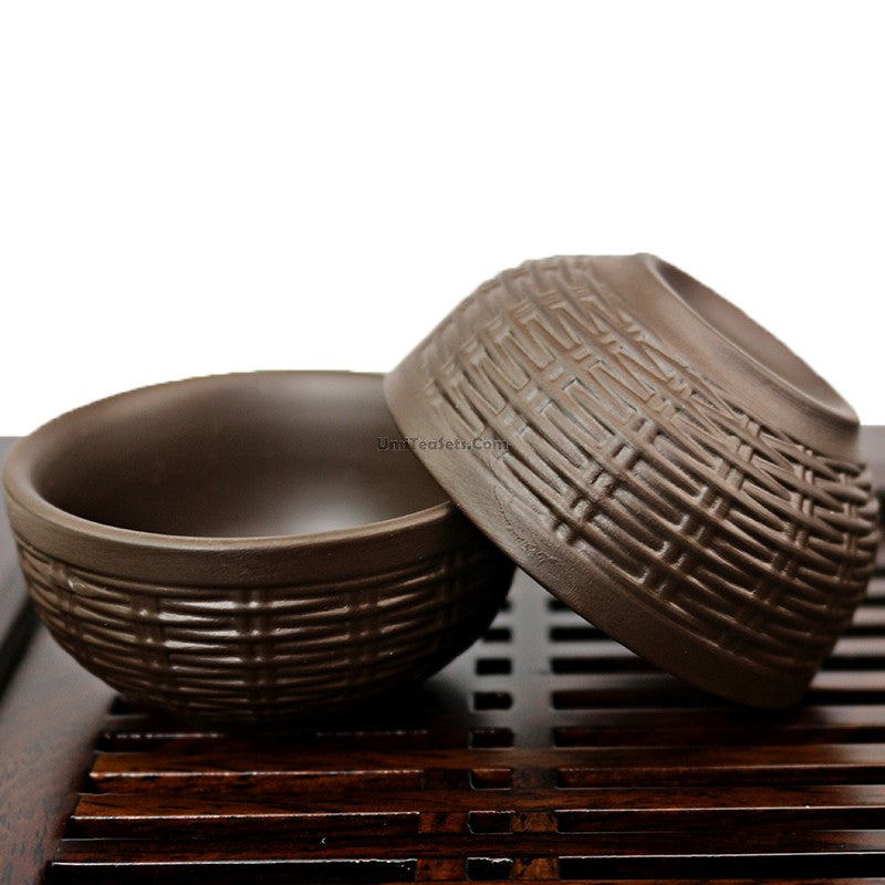 Bamboo Weaving Yixing Purple Clay Gongfu Tea Set