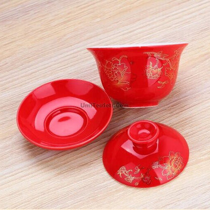 Chinese Peony Porcelain Gaiwan