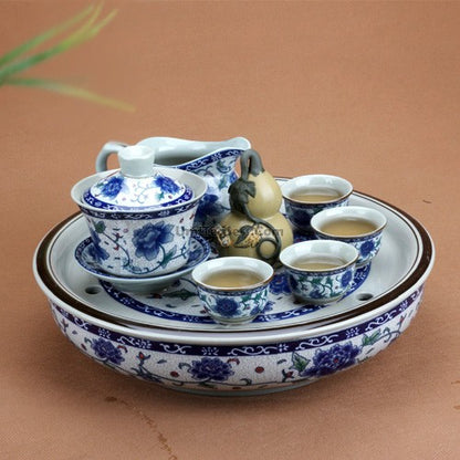 Blue Peony Porcelain Gaiwan (Set of 2)