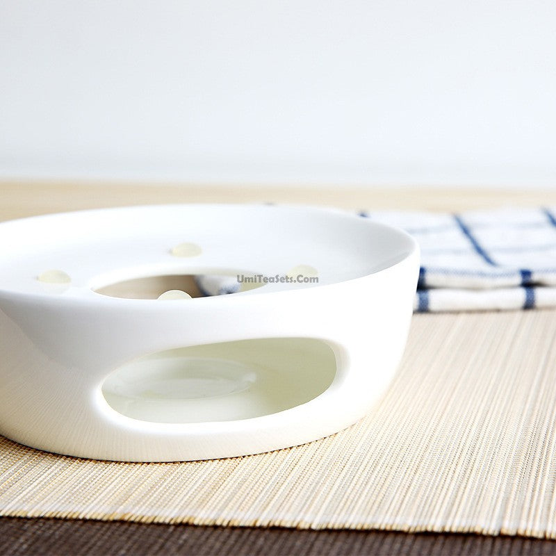 White Porcelain Candle Teapot Warmer