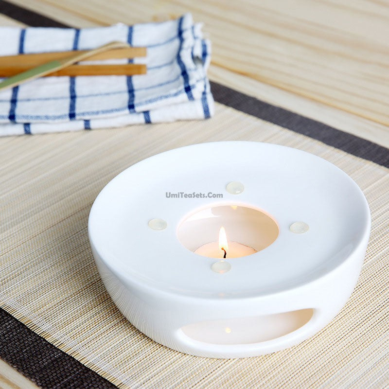 White Porcelain Candle Teapot Warmer