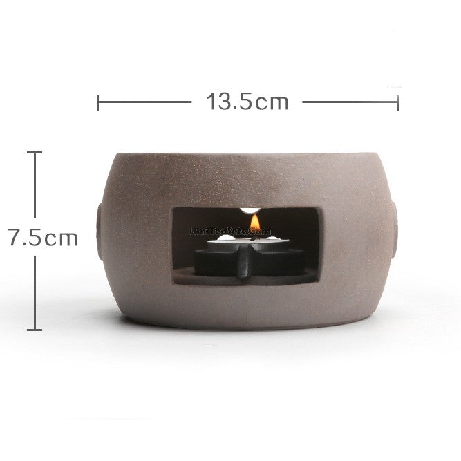 Coarse Pottery Teapot With Alcohol Warmer