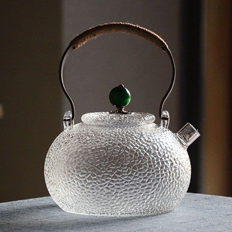 Ice Block Big Belly Glass Teapot