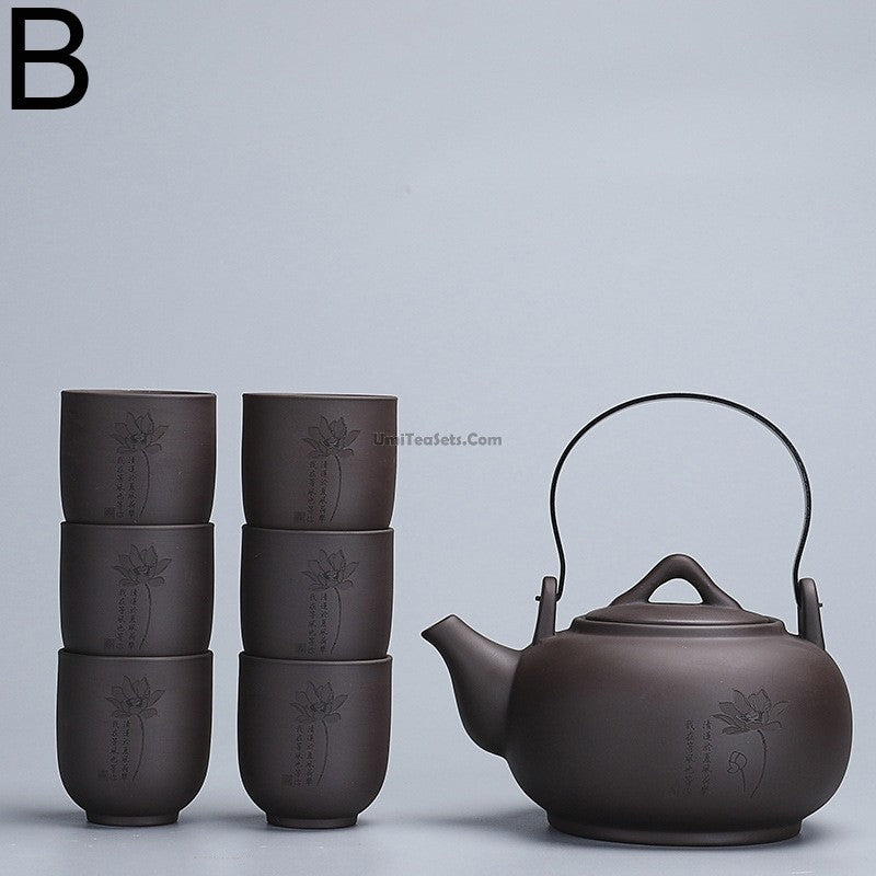 Yixing Purple Clay Japanese Style Tea Set