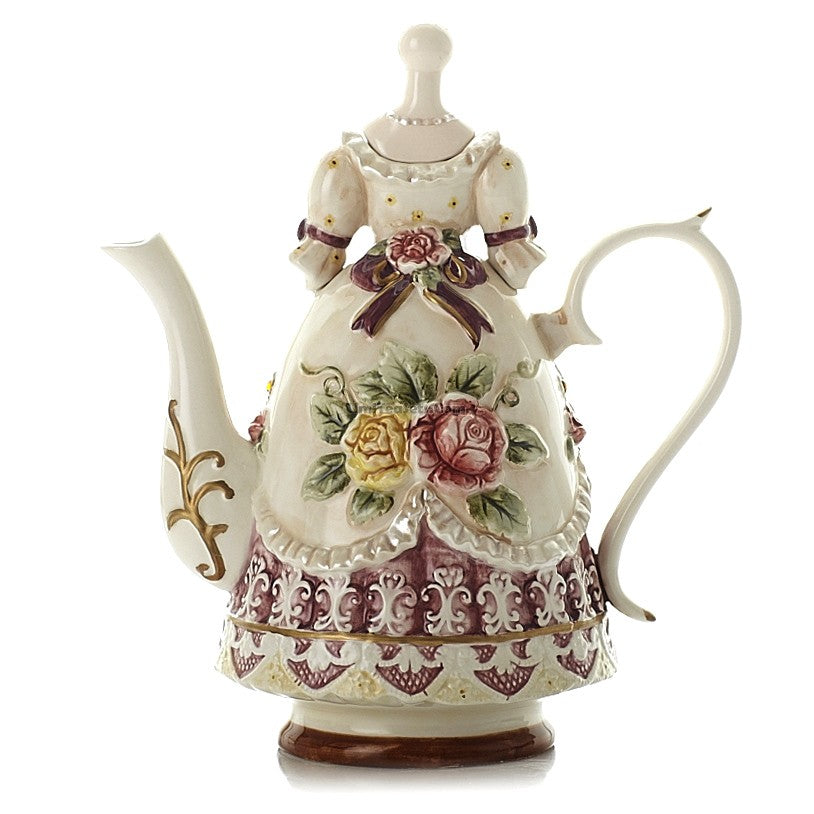 Anaglyptic Countryside Lady Teapot