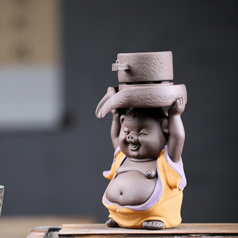 Purple Clay Pig Tea Strainer