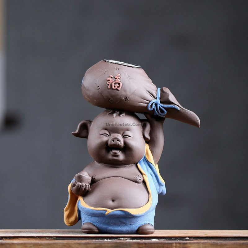 Purple Clay Pig Tea Strainer