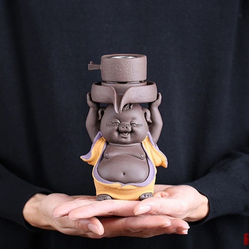 Purple Clay Pig Tea Strainer