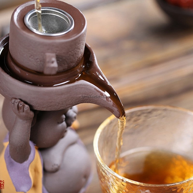 Purple Clay Pig Tea Strainer