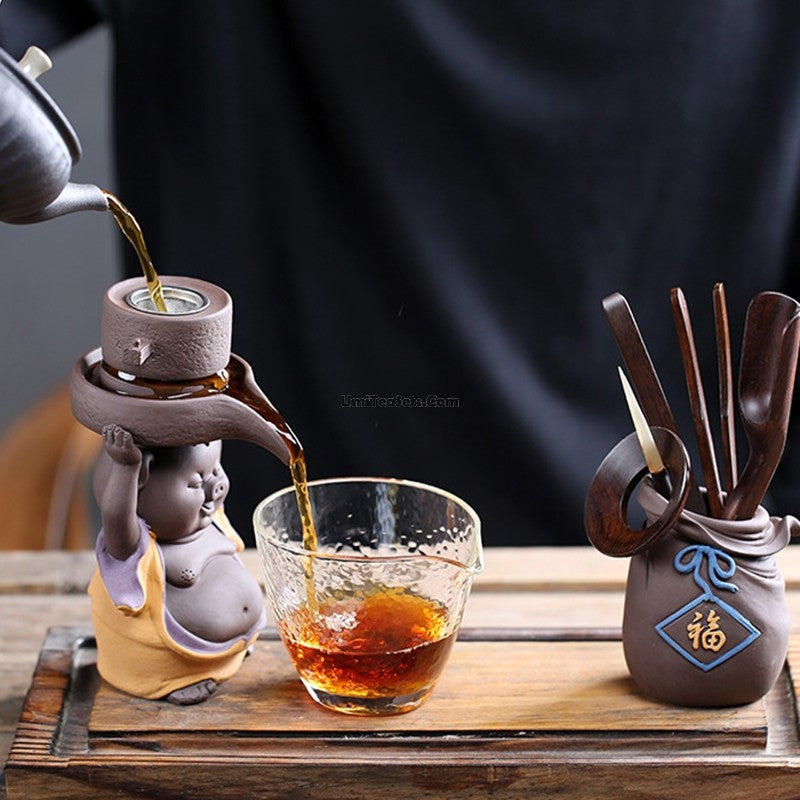 Purple Clay Pig Tea Strainer