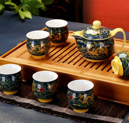 Authentic Jingdezhen Dragon Ceramic Tea Set