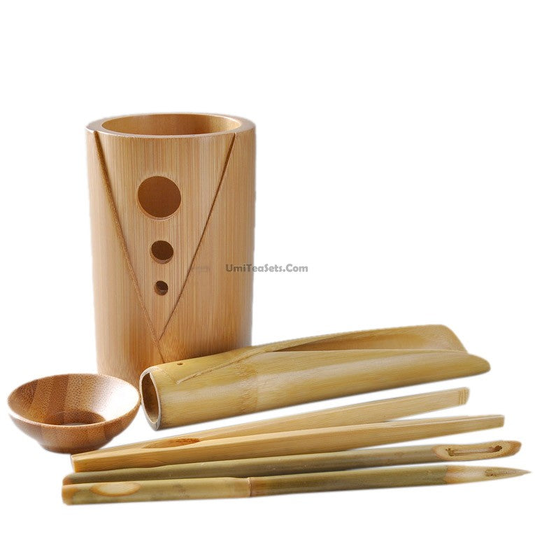 Bamboo Tea Utensil Set With Cylinder