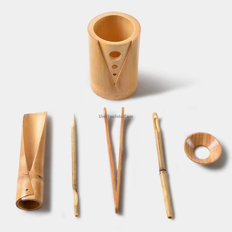 Bamboo Tea Utensil Set With Cylinder