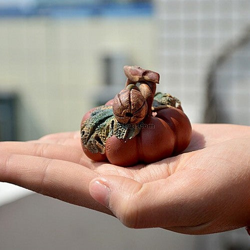Hand-crafted Pumpkin Purple Clay Tea Pet