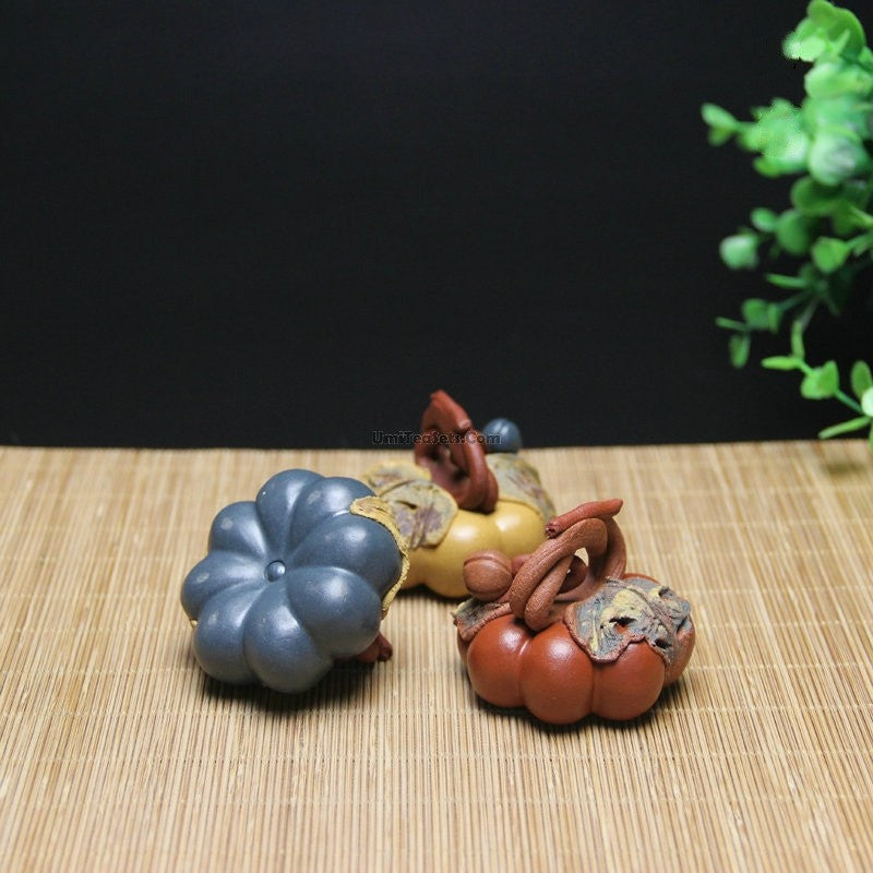 Hand-crafted Pumpkin Purple Clay Tea Pet