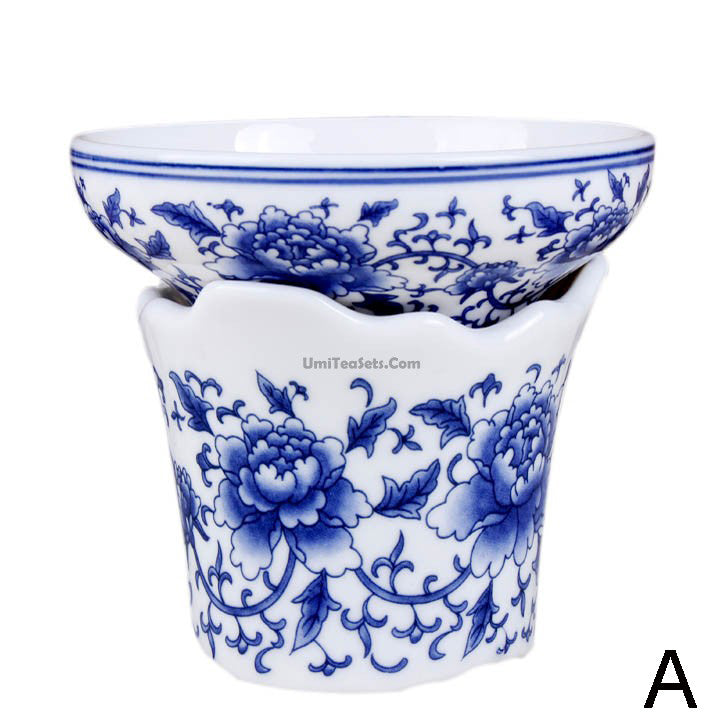 Blue Peony Tea Strainer And Holder