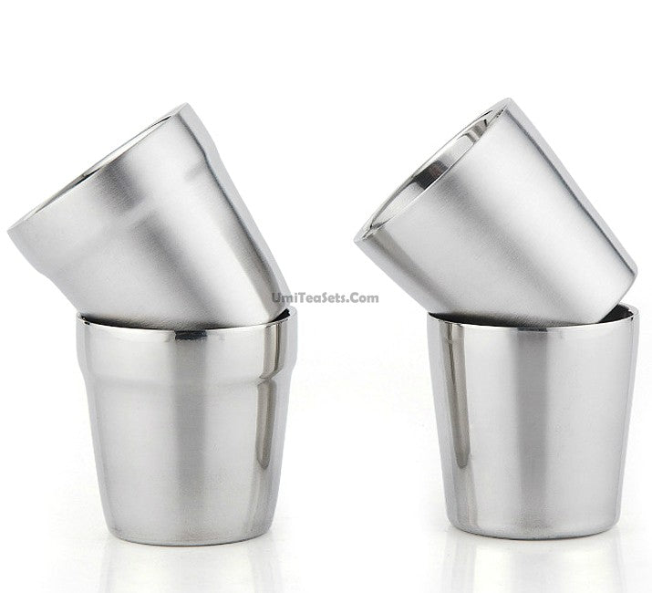 (Set of Four) Double Wall Stainless Steel Cup